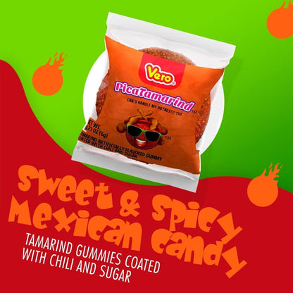 3 Pack - Vero PicaTamarind Tamarind Flavor Gummy Treats Coated With Chili Powder 100 Count