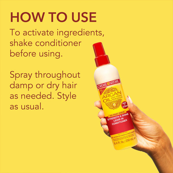 3 Pack - Creme of Nature Argan Oil Strength & Shine Leave-in Conditioner 8.4oz