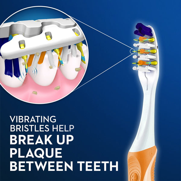 3 Pack - Oral-B Vibrating Pulsar Battery Toothbrush Expert Clean Medium Bristles