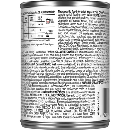 6 Pack - Royal Canin Veterinary Diet Adult Hepatic Loaf Canned Dog Food 13.7oz Royal Canin