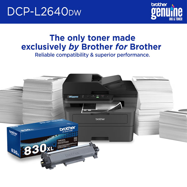 Brother - DCP-L2640DW Wireless Black-and-White Refresh Subscription Eligible 3-in-1 Laser Printer Brother
