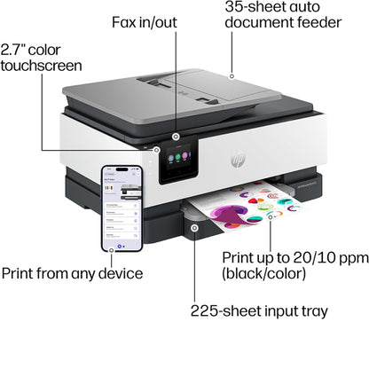 HP OfficeJet Pro 8135 Wireless All-in-One Color Inkjet Printer, Print, Scan, Copy, Fax C2VK1A HP