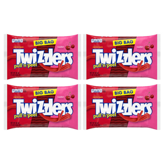4 Pack - Twizzlers Pull 'n' Peel Cherry Flavored Licorice Candy 28oz