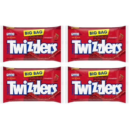 4 Pack - Twizzlers Twists Strawberry Licorice Candy Zipper Bag 32oz