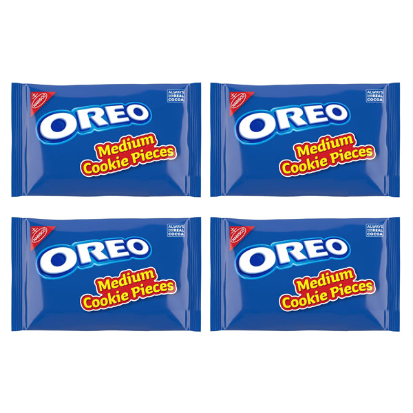 4 Pack - OREO Medium Chocolate Sandwich Cookies Pieces 16oz