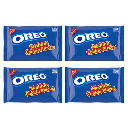 4 Pack - OREO Medium Chocolate Sandwich Cookies Pieces 16oz