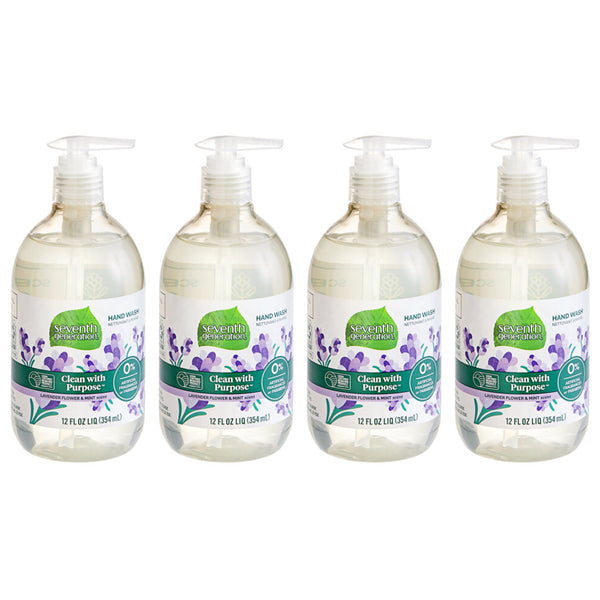 4 Pack - Seventh Generation Purely Clean Lavender Flower & Mint Hand Soap 12oz