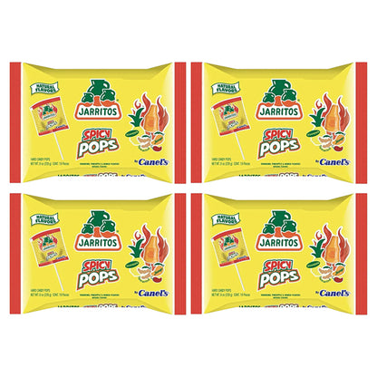 4 Pack - Jarritos Spicy Lollipops Mexican Hard Candy with Natural Fruit Flavors