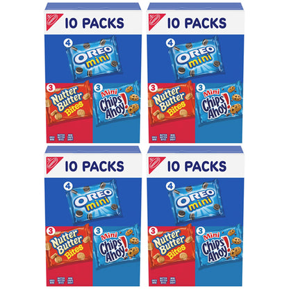 4 Pack - NABISCO Nutter Butter, Oreo, Chips Ahoy! Mini Cookie Variety Snack Pack 10 Count Each