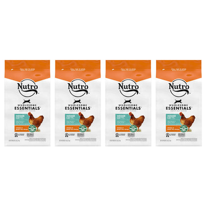 4 Pack - Nutro Wholesome Essentials Adult Indoor Cat Food Chicken & Brown Rice 5lb