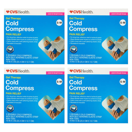4 Pack - CVS Health Contour Gel Therapy Cold Compress Pain Relief S-M