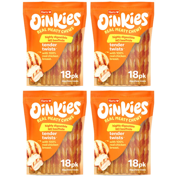 4 Pack - Oinkies TenderTreats with Chicken for Small & Senior Dogs 18 Count