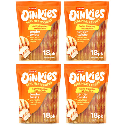 4 Pack - Oinkies TenderTreats with Chicken for Small & Senior Dogs 18 Count