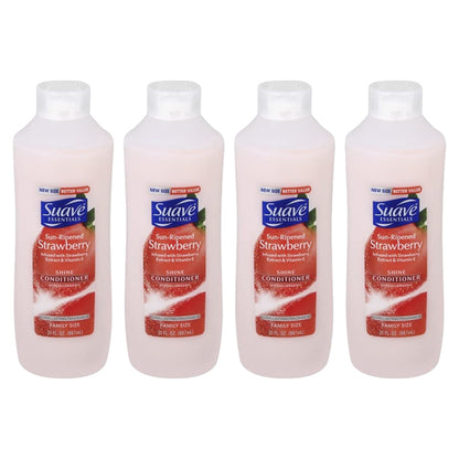4 Pack - Suave Essentials Sun Ripened Strawberry Conditioner 30oz