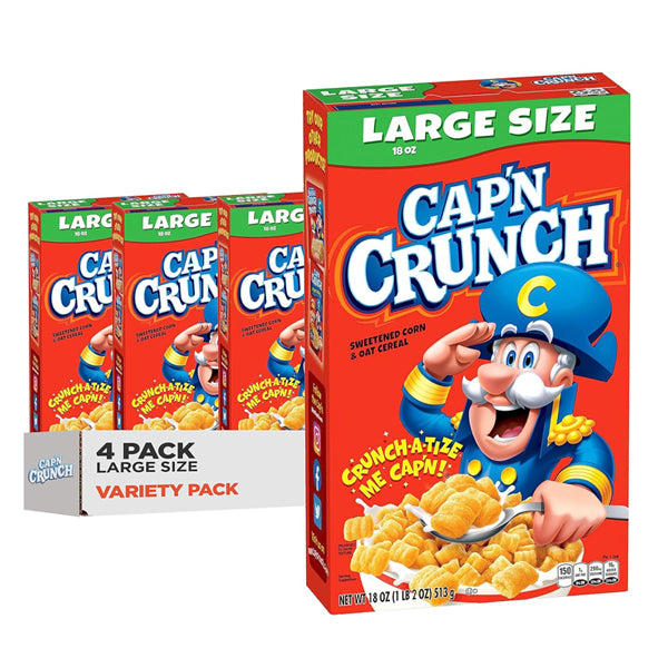 4 Pack - Cap'n Crunch Cereal Original Boxes 18oz
