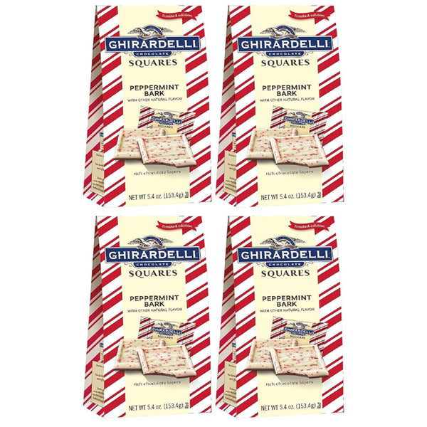 4 Pack - Ghirardelli Chocolate Squares Limited Edition Peppermint Bark 5.4oz