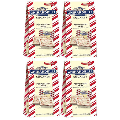 4 Pack - Ghirardelli Chocolate Squares Limited Edition Peppermint Bark 5.4oz
