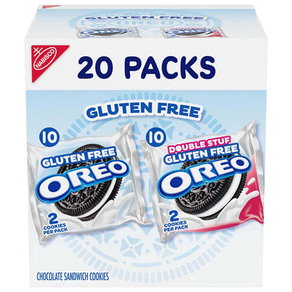 4 Pack - OREO Gluten Free Original & Double Stuf Chocolate Sandwich Cookies Snack Packs 20 Count