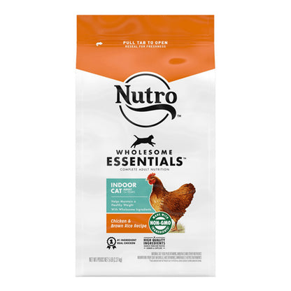 4 Pack - Nutro Wholesome Essentials Adult Indoor Cat Food Chicken & Brown Rice 5lb