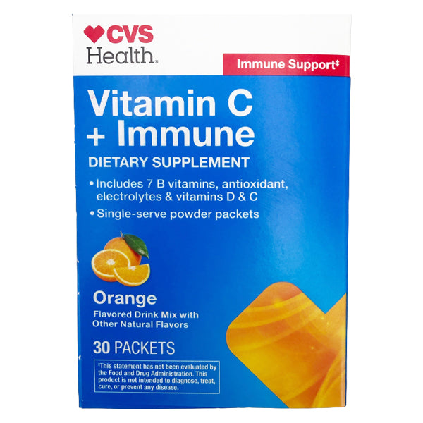 4 Pack - CVS Health Vitamin C + Immune Dietary Supplement Orange 30 Packets