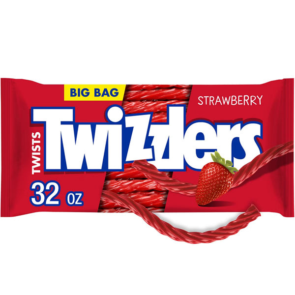 4 Pack - Twizzlers Twists Strawberry Licorice Candy Zipper Bag 32oz