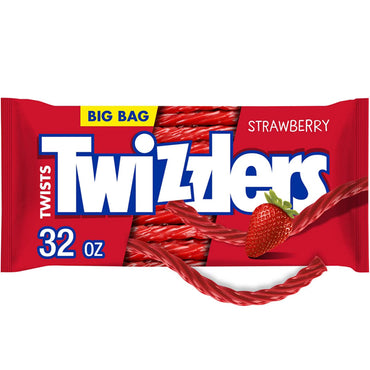 4 Pack - Twizzlers Twists Strawberry Licorice Candy Zipper Bag 32oz