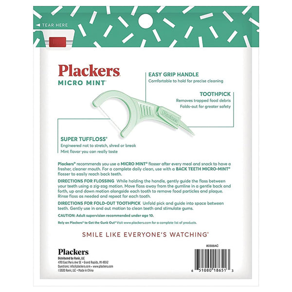 4 Pack - Plackers Micro Mint Dental Floss Picks 150 Count Each