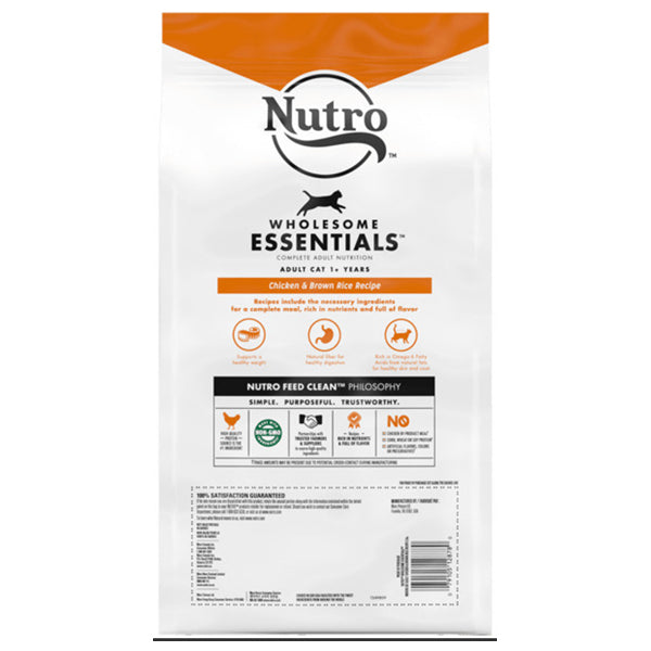 4 Pack - Nutro Wholesome Essentials Adult Indoor Cat Food Chicken & Brown Rice 5lb