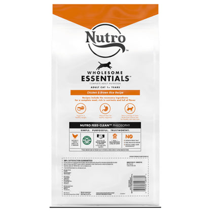 4 Pack - Nutro Wholesome Essentials Adult Indoor Cat Food Chicken & Brown Rice 5lb