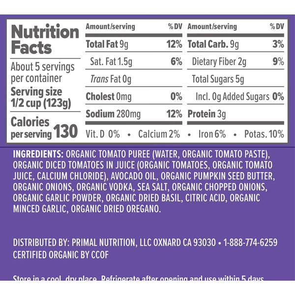 4 Pack - Primal Kitchen No Dairy Vodka Sauce with Avocado Oil 23.5oz Primal Kitchen