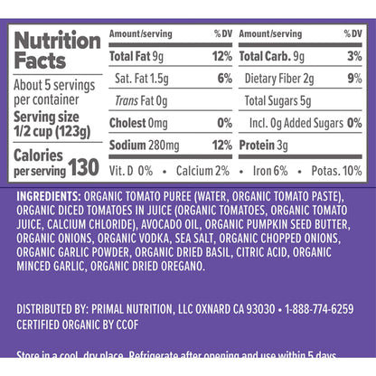 4 Pack - Primal Kitchen No Dairy Vodka Sauce with Avocado Oil 23.5oz Primal Kitchen