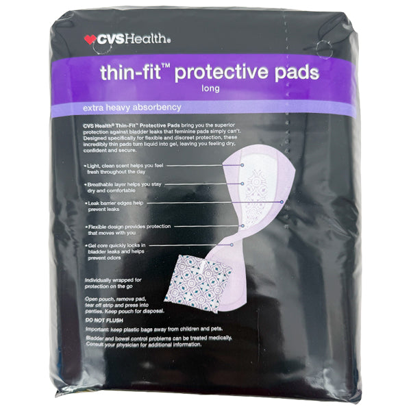 4 Pack - CVS Health Thin-Fit Protective Pads Long Extra Heavy Absorbency 28 Count Each CVS