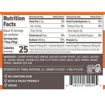 4 Pack - Primal Kitchen Original Buffalo Sauce with Avocado Oil 16.5oz Primal Kitchen