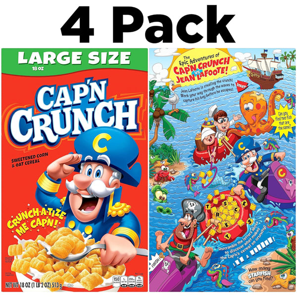 4 Pack - Cap'n Crunch Cereal Original Boxes 18oz