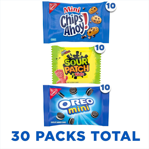 4 Pack - Nabisco Variety Pack SOUR PATCH KIDS, OREO Mini, Mini CHIPS AHOY 30ct