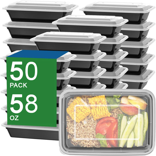58oz Meal Prep Containers Reusable with Easy Open Lids Bulk - Choose Your Amount