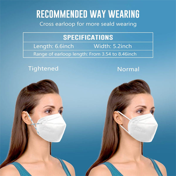 100 Pack - WWDOLL White KN95 Mask 5-Layer Breathable Mask