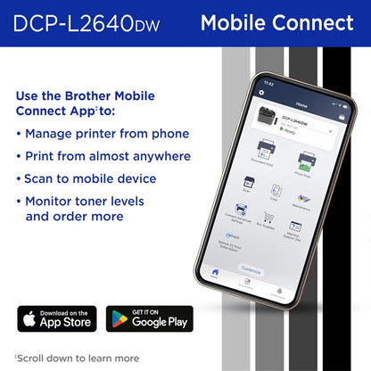Brother - DCP-L2640DW Wireless Black-and-White Refresh Subscription Eligible 3-in-1 Laser Printer Brother