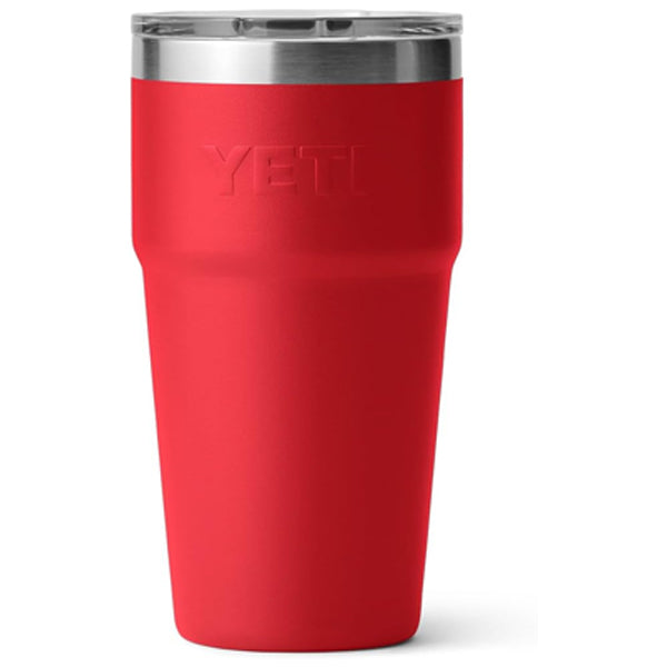 YETI Rambler 20 oz Stackable Tumbler, Stainless Steel, Vacuum Insulated with MagSlider Lid - Rescue Red YETI