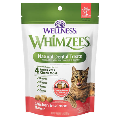 5 Pack - WHIMZEES Wellness Cat Dental Treats, Chicken and Salmon Flavor 4.5oz