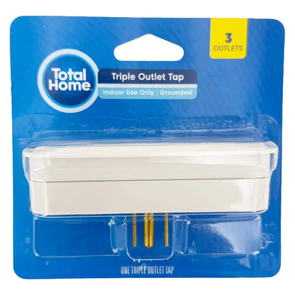 5 Pack - Total Home Wall Block Triple Outlet Tap for Indoor Use - White Total Home