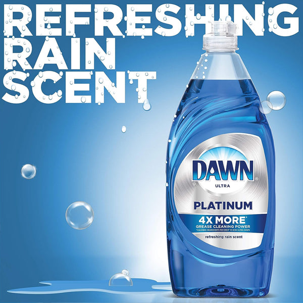 5 Pack - Dawn Platinum Dishwashing Liquid Dish Soap, Refreshing Rain, 24 fl oz
