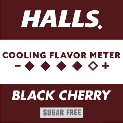 5 Pack - HALLS Relief Sugar Free Black Cherry Flavor Cough Drops 70 Count