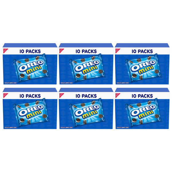 6 Pack - Oreo Mini Chocolate Sandwich Cookies Snack Pack 10 Count Each