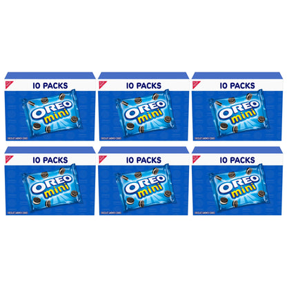6 Pack - Oreo Mini Chocolate Sandwich Cookies Snack Pack 10 Count Each
