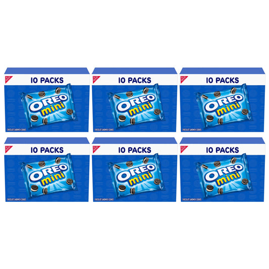 6 Pack - Oreo Mini Chocolate Sandwich Cookies Snack Pack 10 Count Each
