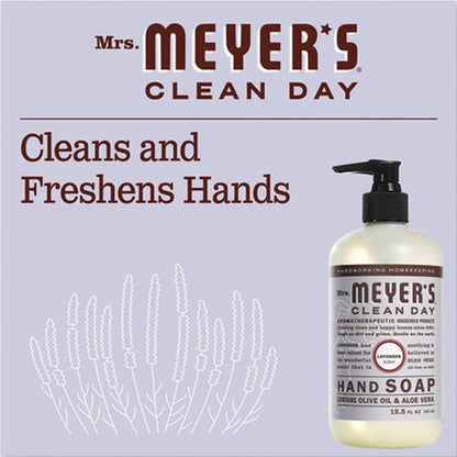6 Pack - MRS. MEYER'S CLEAN DAY Hand Soap Lavender Scent 12.5oz