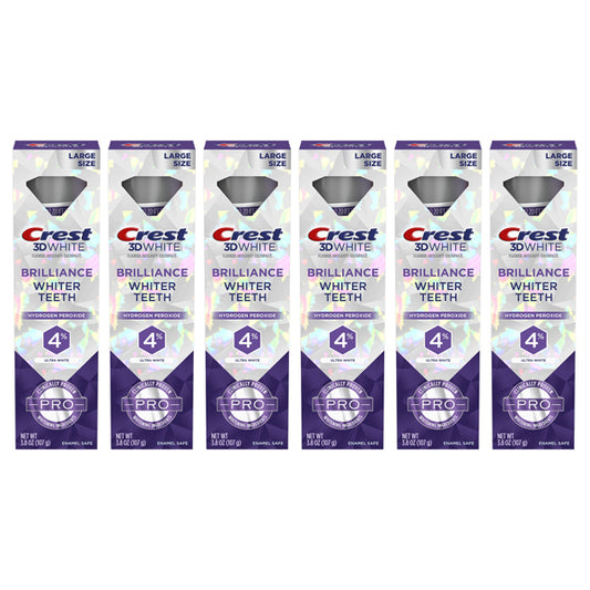 6 Pack - Crest 3D White Brilliance Pro Ultra Teeth Whitening Toothpaste 3oz