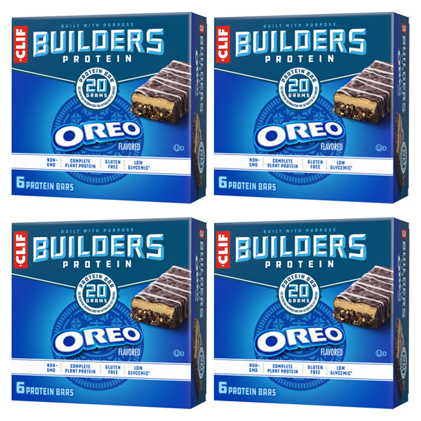 4 Pack - CLIF Builder's OREO-Flavored 20g Protein Bars 2.4oz 6 Count Each