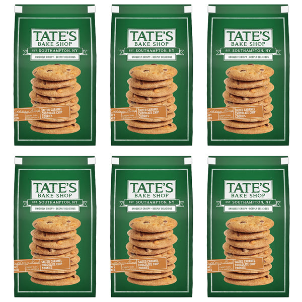 6 Pack - Tate's Bake Shop Salted Caramel Chocolate Chip Cookies 6.5oz